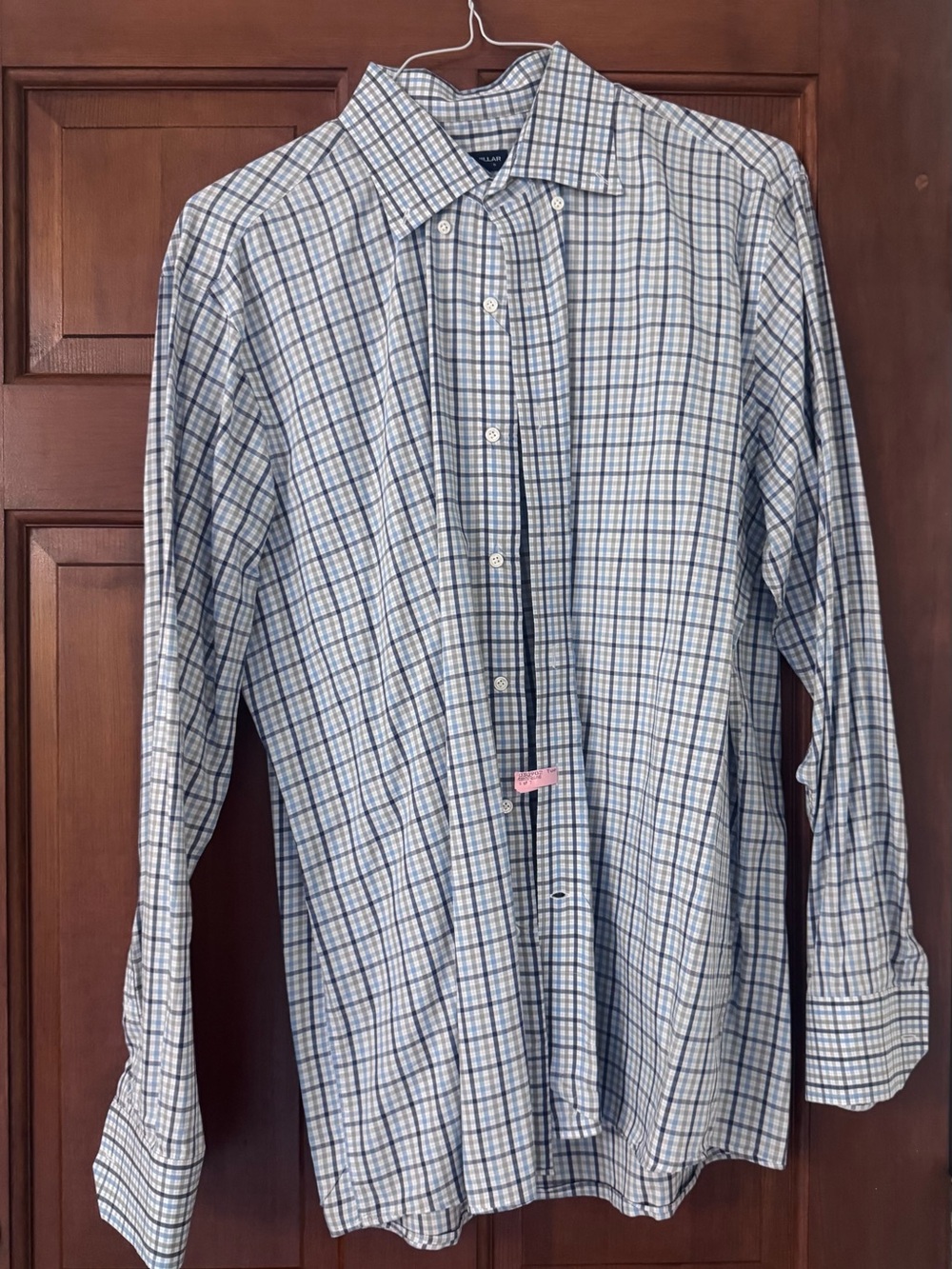 Peter Millar Men's Long-Sleeve Plaid Dress Shirt - Blue & White